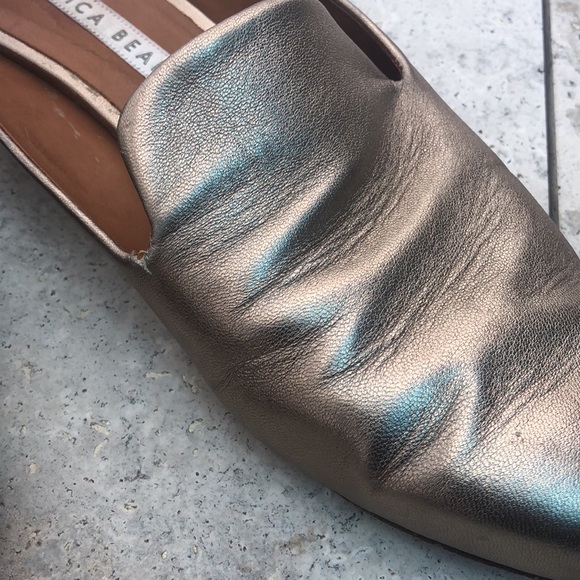 Veronica Beard Metallic Leather Flats - Picture 2 of 5